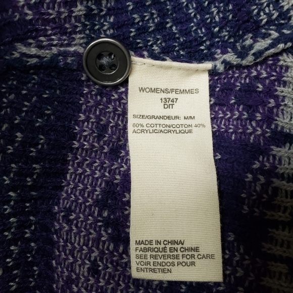 Woolrich Nordic Scandinavian Fair Isle Asymmetrical Button Neck Sweater M - Picture 10 of 11